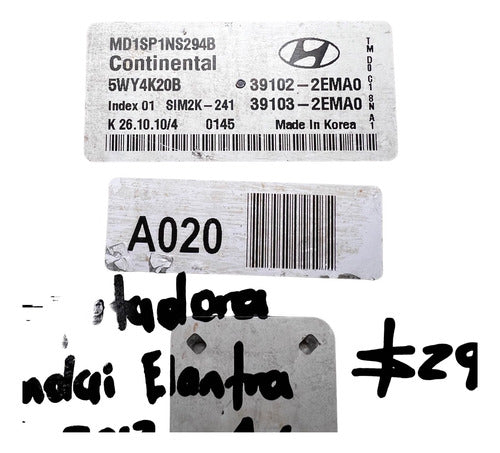 Computadora Hyundai Elantra 1.8l A/t 11-13 39102-2ema0
