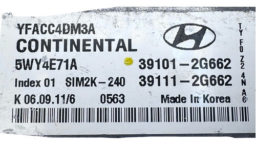 Computadora Hyundai Sonata 2.4l 11-14 39101-2g662