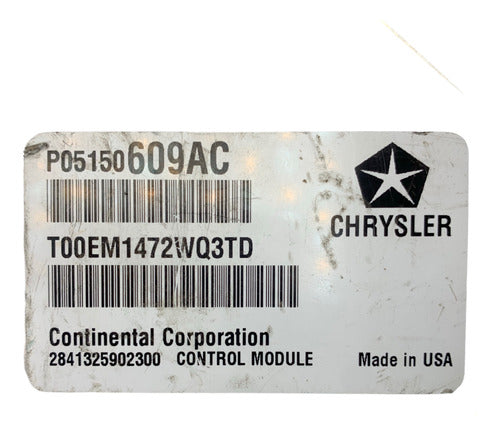 Computadora Dodge Charger 3.6l A/t 11-14 P05150609ac