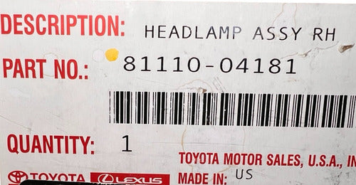 Faro Rh Toyota Tacoma 2011-2016 81150-04181 Blanco