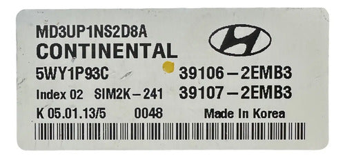 Computadora Hyundai Elantra 1.8l 11-13 39106-2emb3