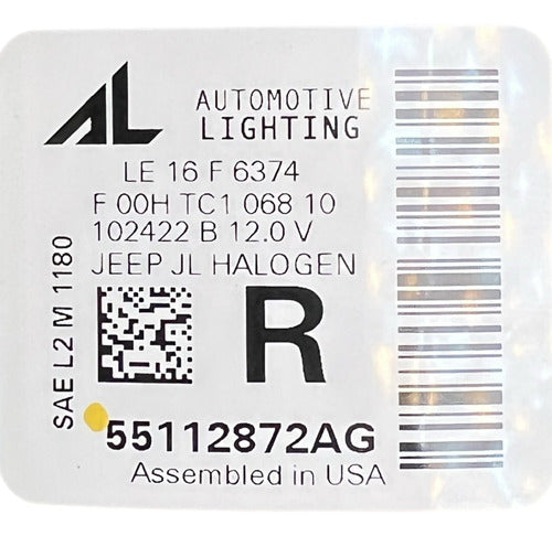 Faro Rh Jeep Wrangler 2024 Original 55112872ag Blanco