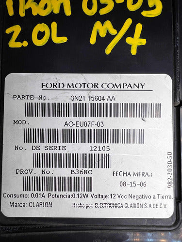 Módulo De Alarma Ford Ikon 2.0l M/t 2003-2005 3n21 15604 Aa