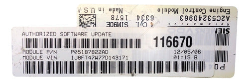 Computadora Dodge Compass Patriot 2007 2.4l P05187822ad