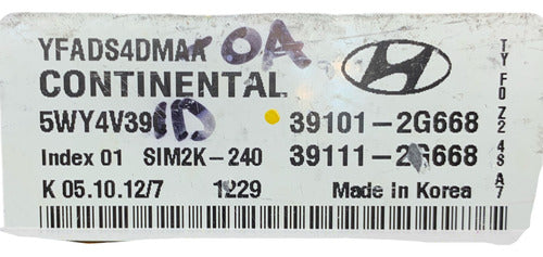 Computadora Hyundai Sonata 2.4l 11-14 39101-2g668