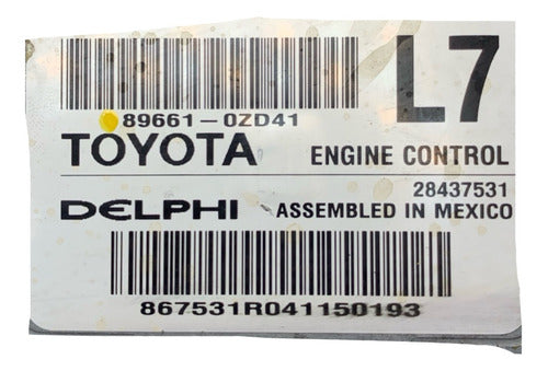 Computadora Toyota Corolla 1.8l 13-14 89661-0zd41 (l7)