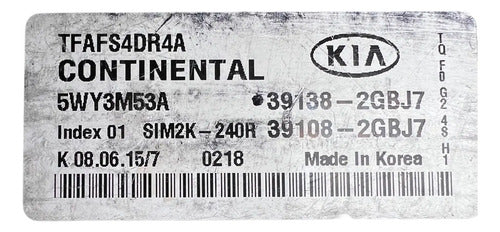 Computadora Kia Optima 2.4l 14-15 39138-2gbj7