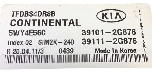 Pcm Computadora Kia Óptima 2.4l 2011-2013 39101-2g866 P1
