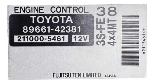 Pcm Computadora Toyota Rav4 2.0l M/t 1998 4x4 89661-42381