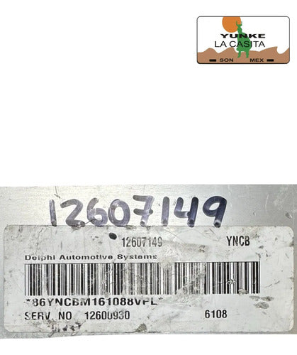 Pcm Computadora Buick Lucerne 3.8l 06-08 12607149 (yncb) P1