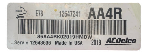 Computadora Chevrolet Cruze 1.4l 2012 Turbo 12647241 (aa4r)