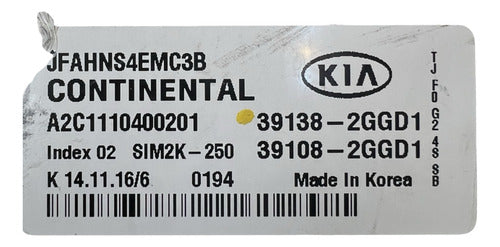 Computadora Kia Óptima 2.4l 2016-2018 39138-2ggd1