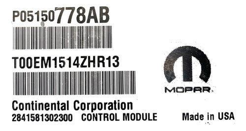Computadora Motor Dodge Caravan 3.6l 2014 P05150778ab