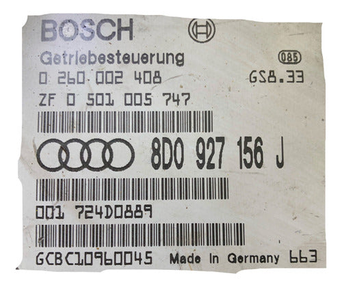 Computadora Audi A4 1996-1997 2.8l 8d0 927 156 J