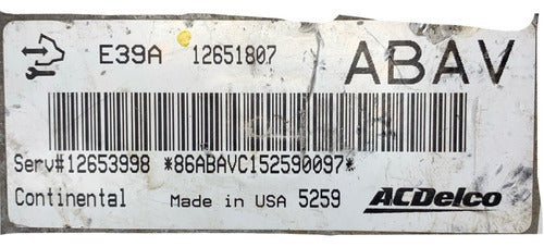 Computadora Gmc Terrain 2.4l 2016 12651807 (abav)