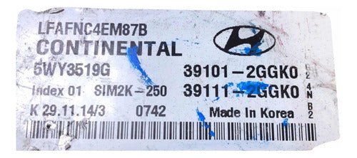 Computadora Hyundai Sonata 2.4l 2015-2017 39101-2ggk0