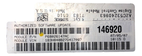Computadora Dodge Caliber 2.0l 07-10 P68026147ac