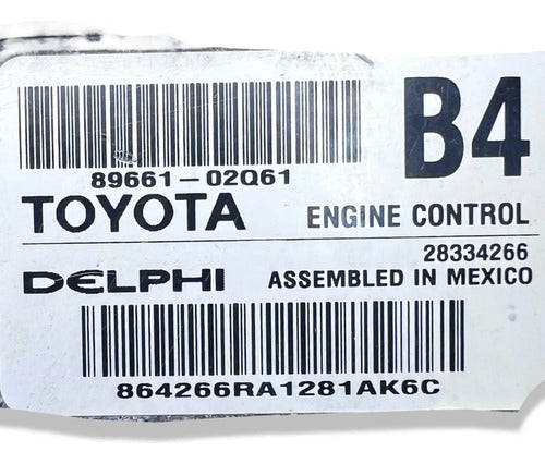 Pcm Computadora Toyota Corolla 1.8l 11-12 89661-02q61 (b4)