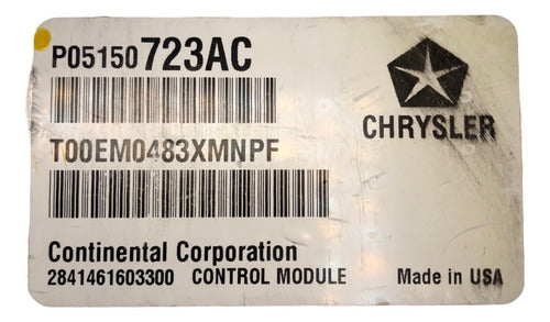 Computadora Dodge Charger 3.6L 2013 P05150723AC
