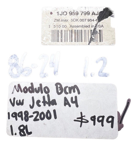 Modulo Bcm Vw Jetta A4 1.8l 98-01 1jo 959 799 Aj