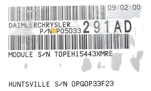 Computadora Chrysler Pt Crusier 2.4l 2004 P05033291ad