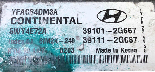 Computadora Hyundai Sonata 2.4l 2011-2014 39101-2g667
