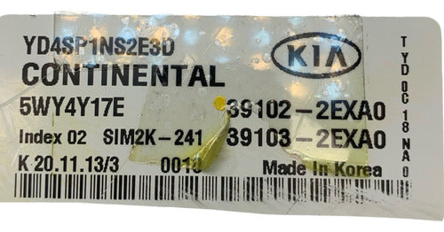 Computadora Kia Forte 1.8l 14-16 39102-2exa0