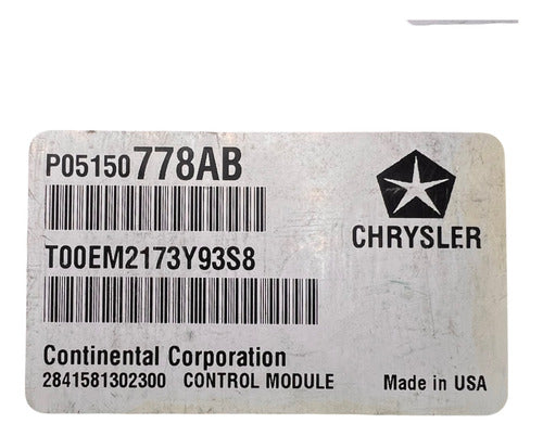Computadora Dodge Ram 3.6l A/t 2019 P05150778ab