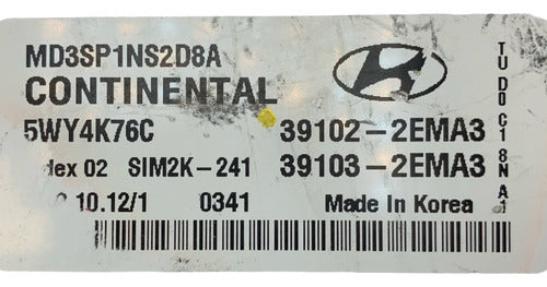 Computadora Hyundai Elantra 1.8l 11-13 39102-2ema3