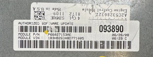 Pcm Computadora Dodge Caliber 2.0l A/t 07-10 P68027153ae