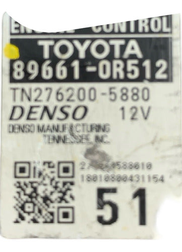 Computadora Toyota Rav-4 16-18 89661-0r512 (51)