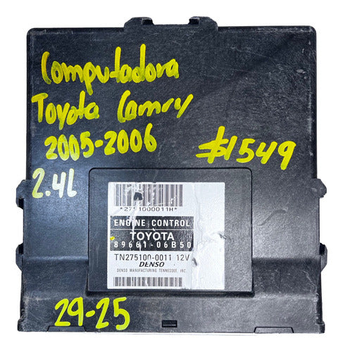 Computadora Toyota Camry 2.4l 05-06 89661-06b50