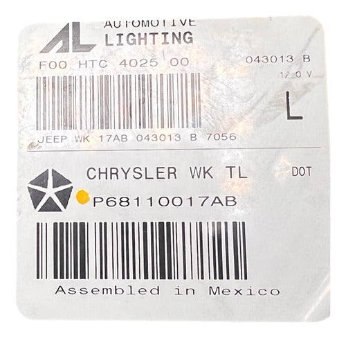 Calavera Lh Original Jeep Grand Cherokee 2014-2020 Izquierdo/conductor Rojo
