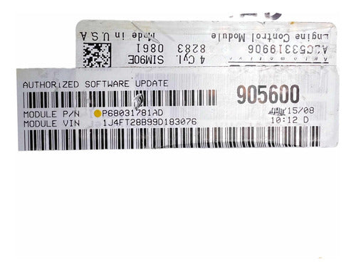 Computadora Jeep Patriot 2.4l 09-10 P68031781ad