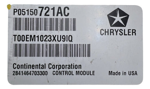 Computadora Dodge Journey 3.6l 2013 P05150721ac