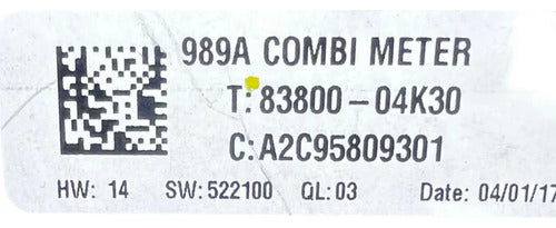 Velocímetro Cluster Toyota Tacoma 2017 83800-04k30 Negro