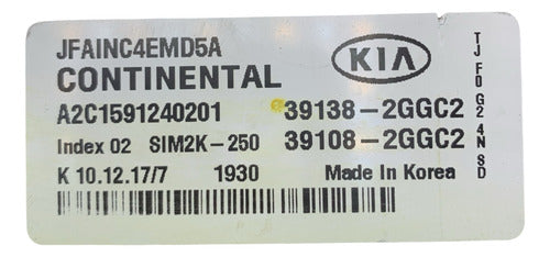 Computadora Kia Optima 2.4l 2016-2018 39138-2ggc2