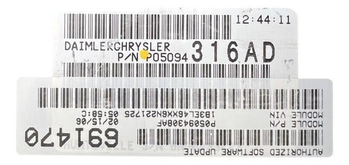 Computadora Chrysler Sebring 2.4L 2006 P05094316AD