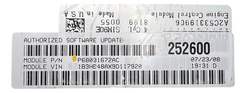 Pcm Computadora Dodge Caliber 2.0l 07-10 P68031672ac