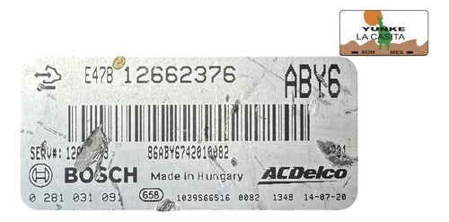 Computadora Chevrolet Cruze 2.0l A/t 14-15 12662376 (aby6)