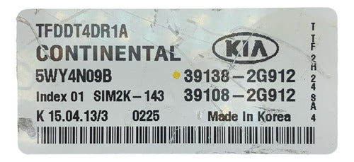 Computadora Kia Optima 2.4l 11-13 39138-2g912
