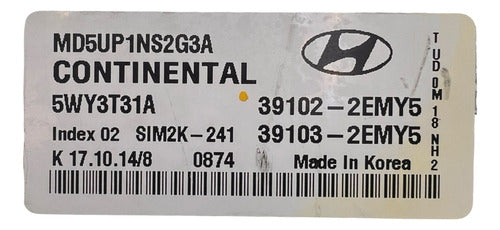 Computadora Hyundai Elantra 1.8l 14-15 39102-2emy5
