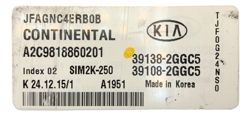 Computadora Kia Optima 2.4l 16-18 39138-2ggc5
