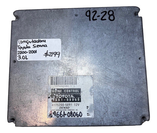 Computadora Toyota Sienna 3.0l 00-01 89661-08060