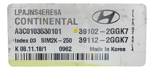 Computadora Hyundai Sonata 2.4l 18-19 39102-2ggk7