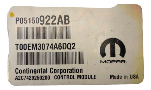 Computadora Dodge Dart 2.0l A/t 14-16 P05150922ab
