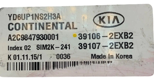 Pcm Computadora Kia Forte 1.8l 2016 39106-2exb2 P1