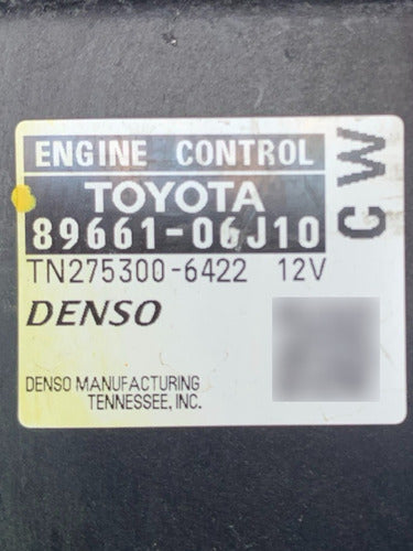 Computadora Toyota Camry 2.5l 09-11 89661-06j10 (cw)