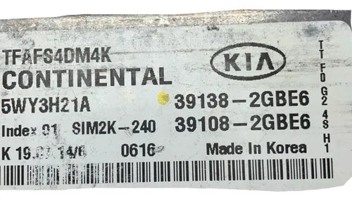 Pcm Computadora Kia Óptima 2.4l 14-15 39138-2gbe6