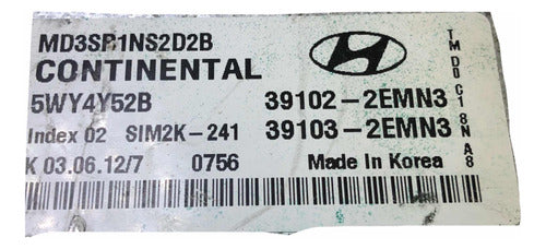 Computadora Hyundai Elantra 1.8l A/t 2011-2013 39102-2emn3